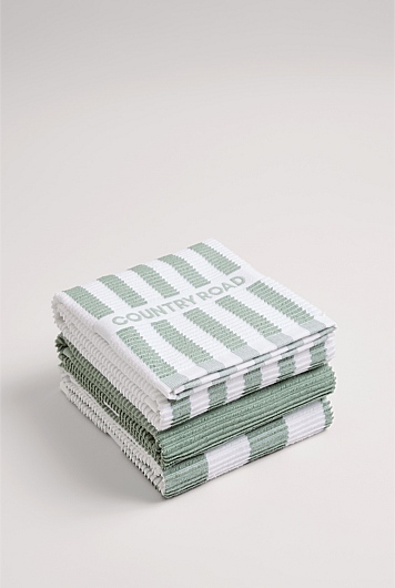 CR Stripe Verified Australian Cotton Tea Towel Pack of 3