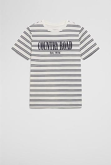 Teen Verified Australian Cotton Heritage Stripe T-Shirt