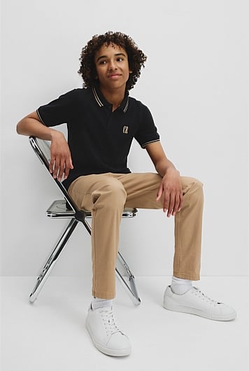 Teen Recycled Cotton Blend Logo Polo Shirt