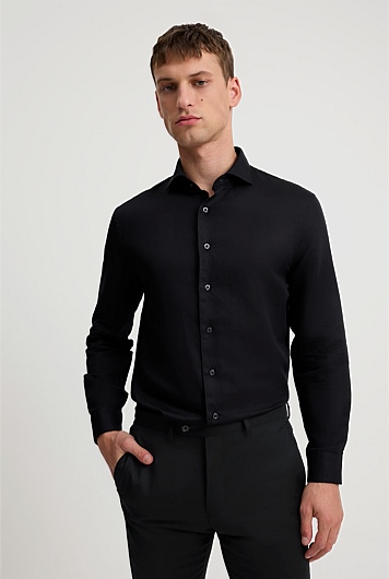 Tailored Fit Cotton Linen Shirt