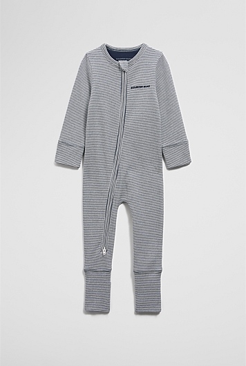 Organically Grown Cotton Stripe Rib Jumpsuit