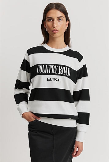 Verified Australian Cotton Stripe Heritage Sweat