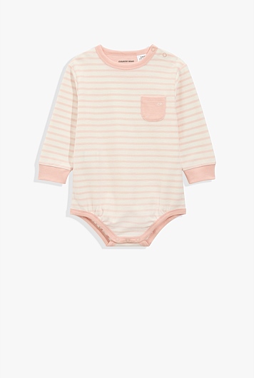 Australian Cotton Oversized Stripe Long Sleeve Bodysuit