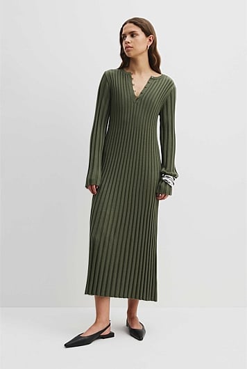 Pleat Knit Dress