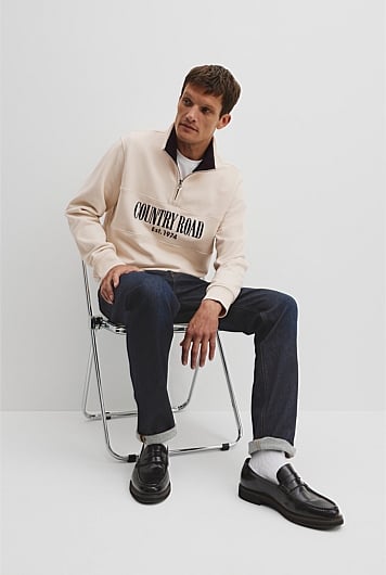 Verified Australian Cotton Half Zip Heritage Sweat