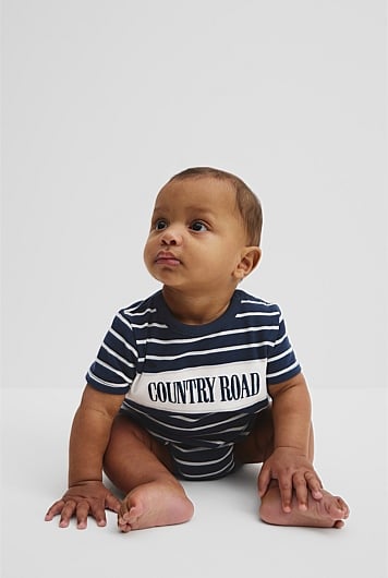 Organically Grown Cotton Stripe Heritage T-Shirt Bodysuit