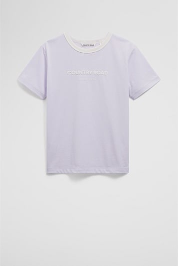 Australian Cotton Contrast Logo T-Shirt