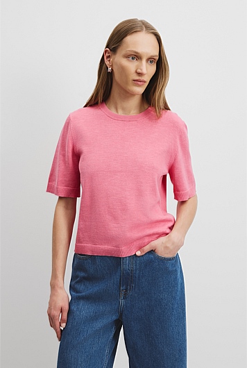 Organically Grown Cotton Linen Short Sleeve Knit