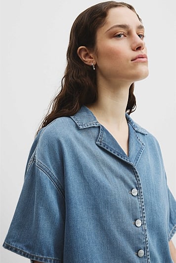 Soft Denim Short Sleeve Shirt