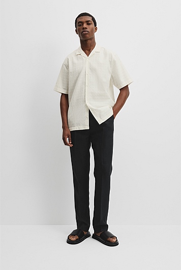 Short Sleeve Jacquard Woven Shirt