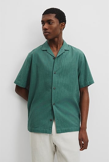 Short Sleeve Cotton Slub Shirt