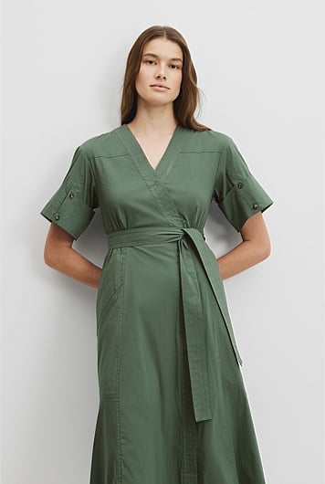 Utility Shirt Midi Dress