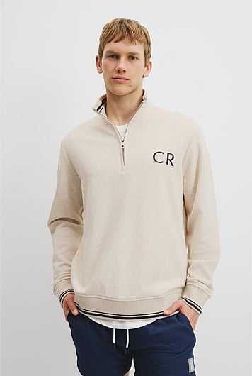 Verified Australian Cotton CR Logo Half Zip Sweat