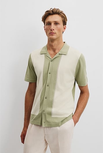 Cotton Silk Cotton Block Shirt