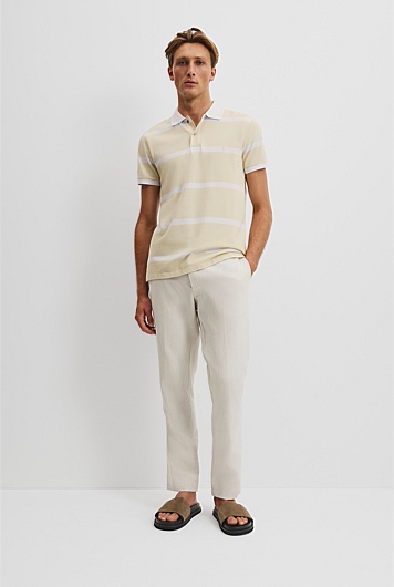 Verified Australian Cotton Stripe Pique Polo