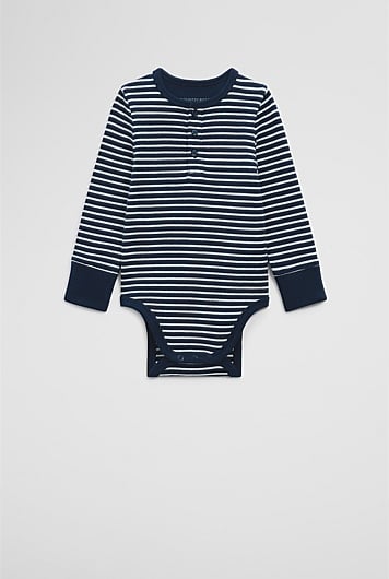 Organically Grown Cotton Rib Long Sleeve Bodysuit