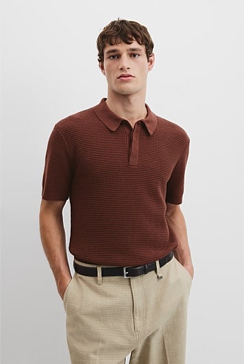 Cotton Linen Knit Polo