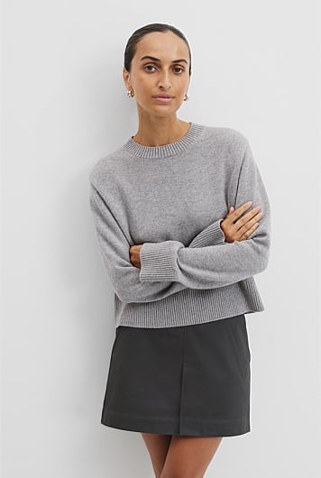 Crop Crew Neck Knit