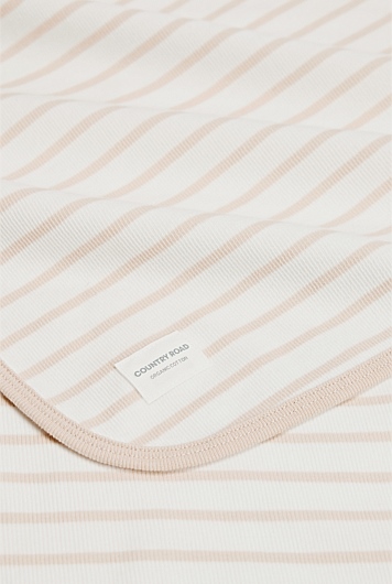 Organically Grown Cotton Stripe Rib Blanket