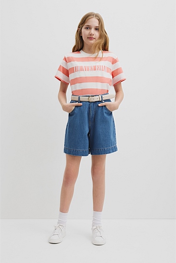 Hi Rise Denim Short