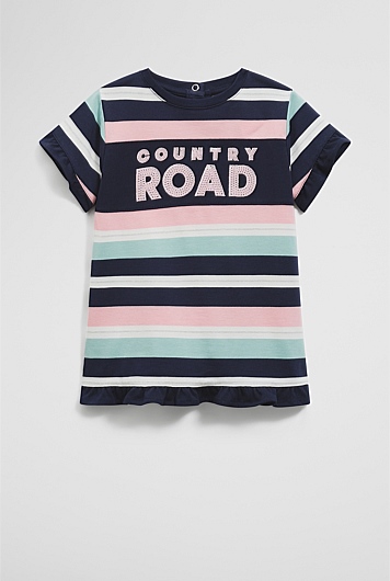 Cotton T-Shirt Logo Dress