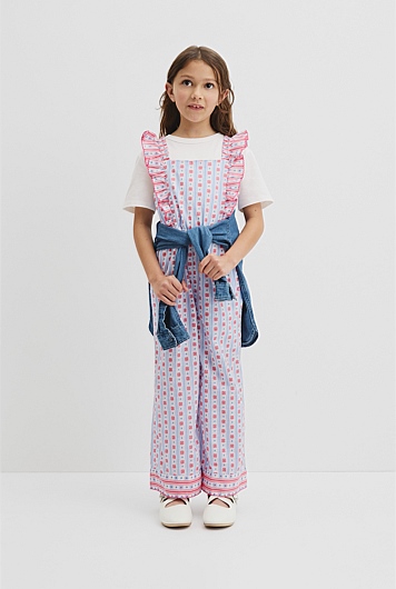 Cotton Frill Sleeve Jumpsuit