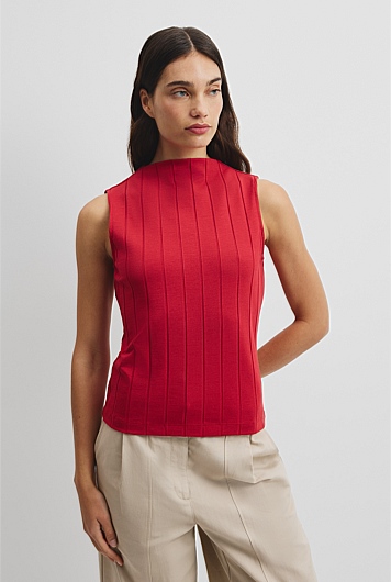 Mock Neck Rib Tank