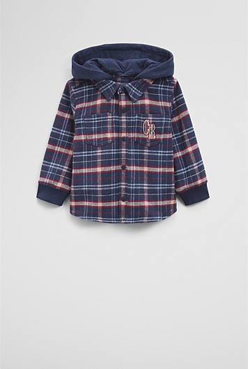 Organically Grown Cotton Hooded Check Shirt