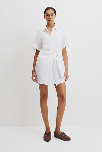 Organically Grown Linen Mini Linen Shirt Dress