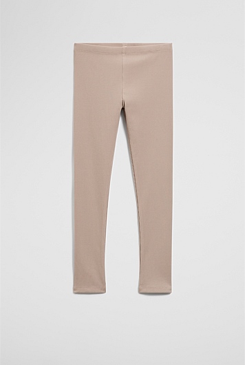 Organically Grown Cotton Blend Solid Rib Legging