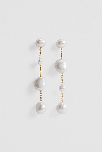 Lila Freshwater Pearl Long Drop Earring