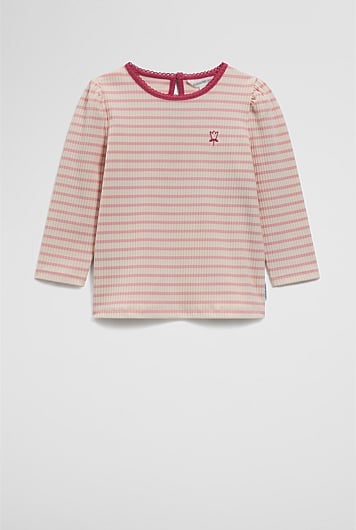 Rib Puff Sleeve Top