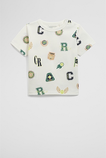 Cotton Tennis Motif T-Shirt