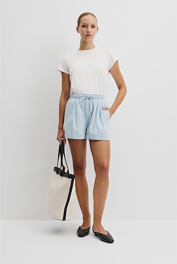 Cuff Chambray Short