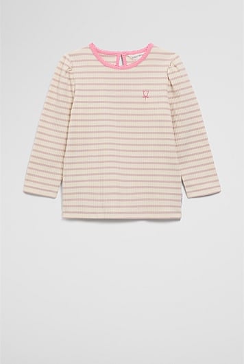 Rib Puff Sleeve Top