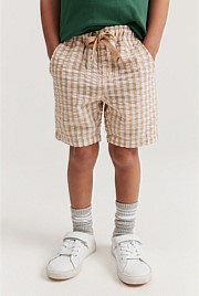 Organically Grown Cotton Blend Gingham Short