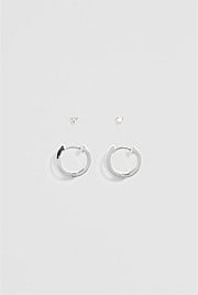 Double Hoop Stud Earring Pack of 2