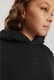 Teen Recycled Cotton Blend Crop Seam Logo Hooded Sweat