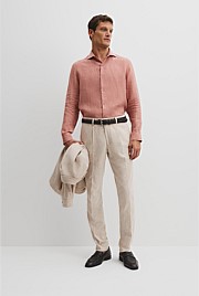 Tailored Fit Organically Grown Linen Puppytooth Shirt