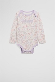 Organically Grown Cotton Heritage Long Sleeve Bodysuit