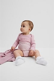 Organically Grown Cotton Stripe Long Sleeve Heritage Bodysuit