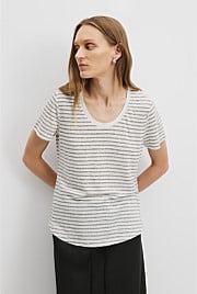 Stripe Linen Jersey T-Shirt