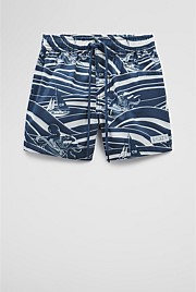 Recycled Blend Sea Print Board Short