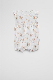 Organically Grown Cotton Shell Frill Romper