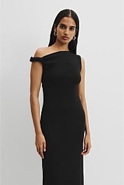 Australian Cotton Blend Twist Detail Rib Dress