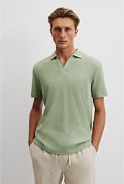 Australian Cotton Relaxed Waffle Polo