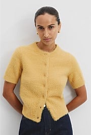 Fluffy Button Detail Knit