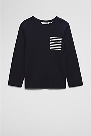 Cotton Long Sleeve Pocket T-Shirt
