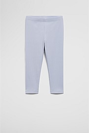 Organically Grown Cotton Blend Solid Rib Legging