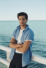 Regular Fit Organically Grown Delave Linen Short Sleeve Shirt